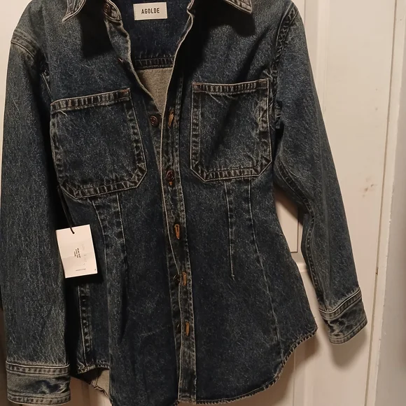 Agolde Dark Blue Long Sleeve Dress - Picture 2 of 4